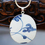 Blue & White Pottery ShardSterling Bezel Pendant - OutOfAsia